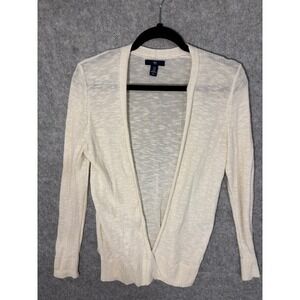 Gap Women's XS Cream Open Front‎ Long Sleeve Knit Cardigan Sweater Layering